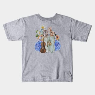 rabbit & cat collage art Kids T-Shirt